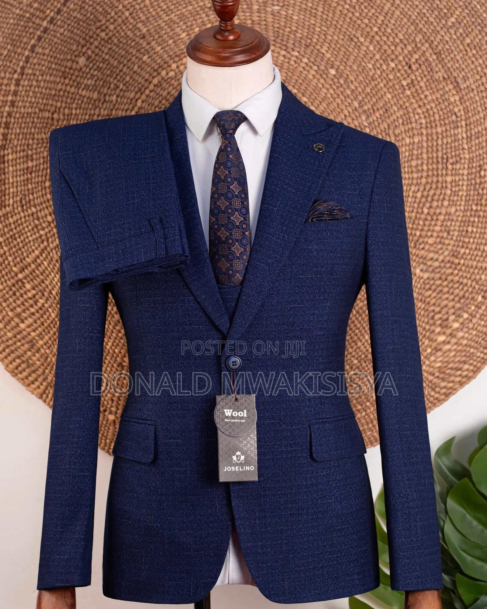 Premium 3-Piece Turkey Suit - Navy Blue - Joselino