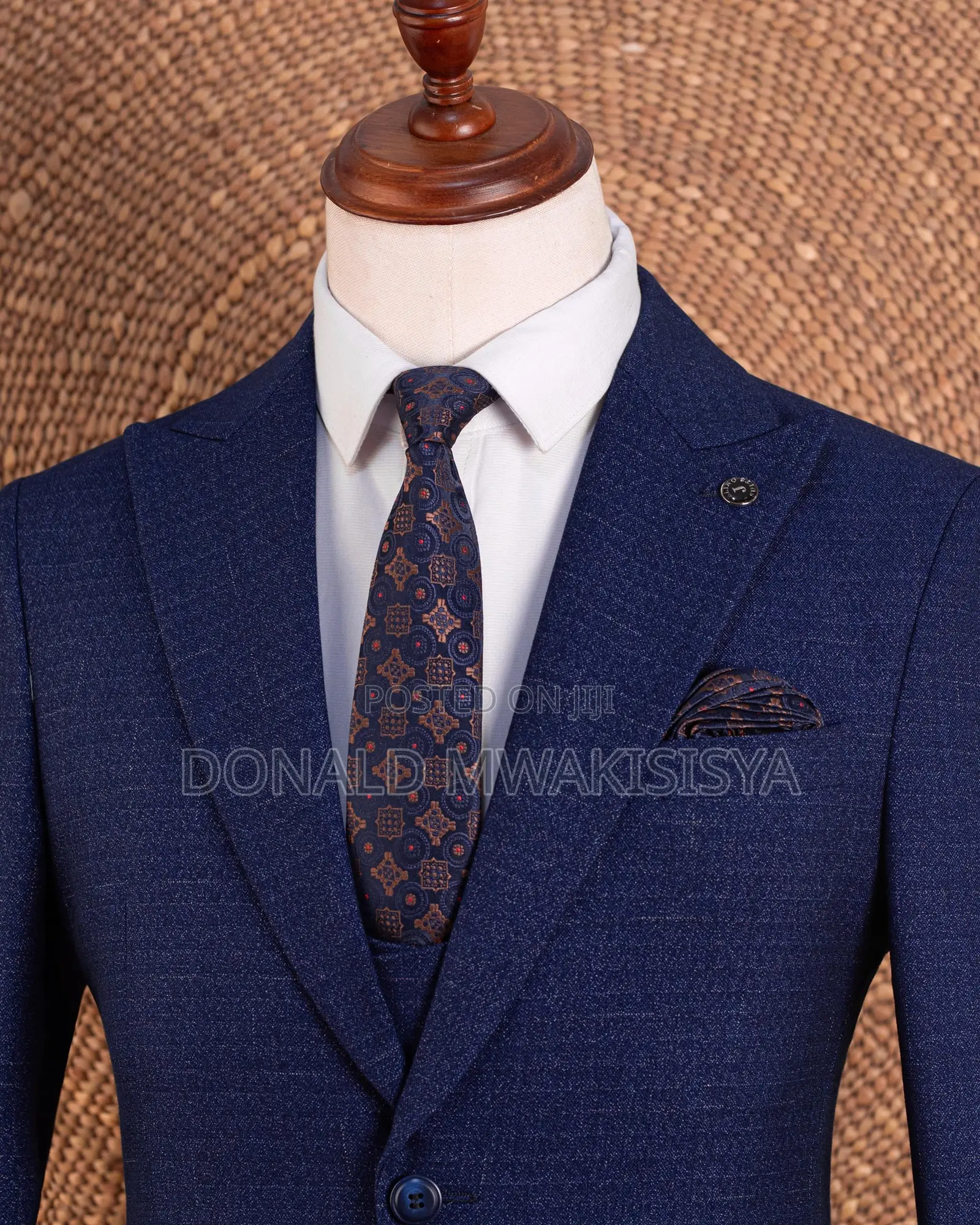 Premium 3-Piece Turkey Suit - Navy Blue - Joselino