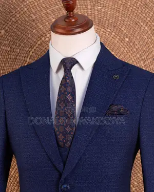 Premium 3-Piece Turkey Suit - Navy Blue - Joselino