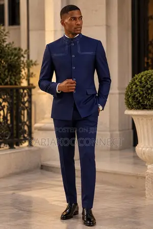 Mandarin Collar 2-Piece Suit
