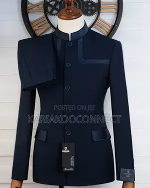 Mandarin Collar 2-Piece Suit