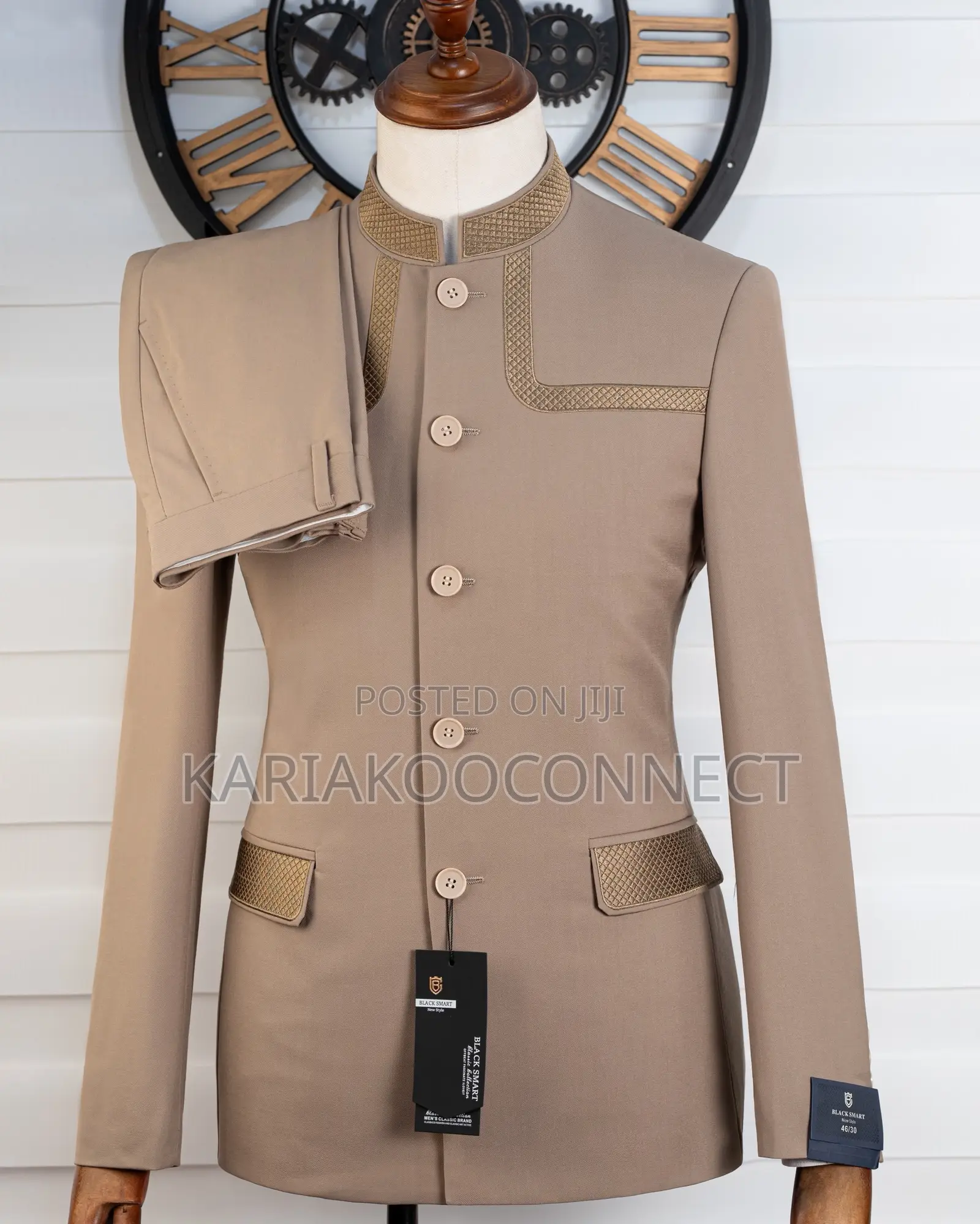Mandarin Collar 2-Piece Suit