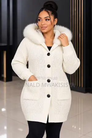 Premium Women Fur Hood Cardigan - Turkey