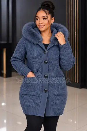 Premium Women Fur Hood Cardigan - Turkey