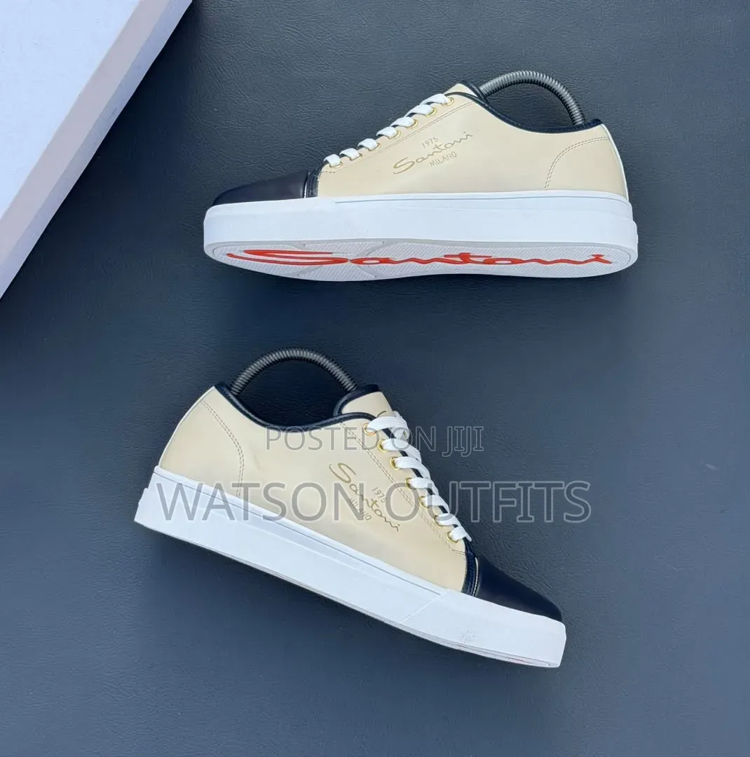 3 Colours Men's SANTONI Leather Sneaker Shoes