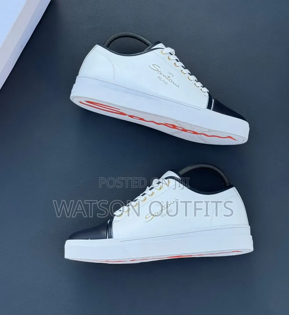3 Colours Men's SANTONI Leather Sneaker Shoes