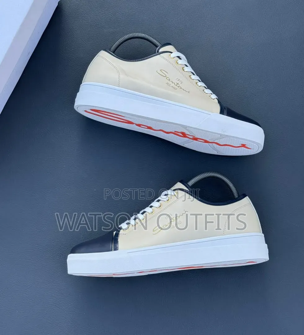 3 Colours Men's SANTONI Leather Sneaker Shoes