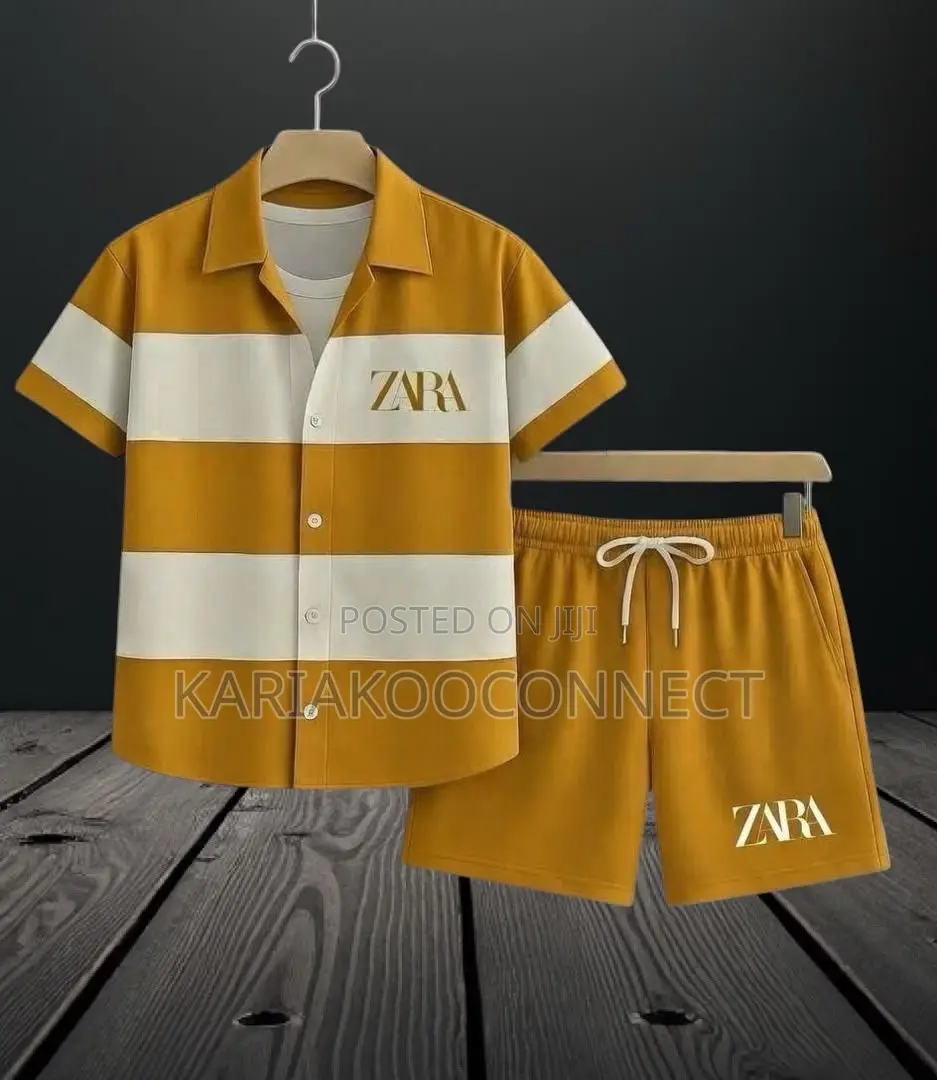 Zara Striped Shirt Shorts Set