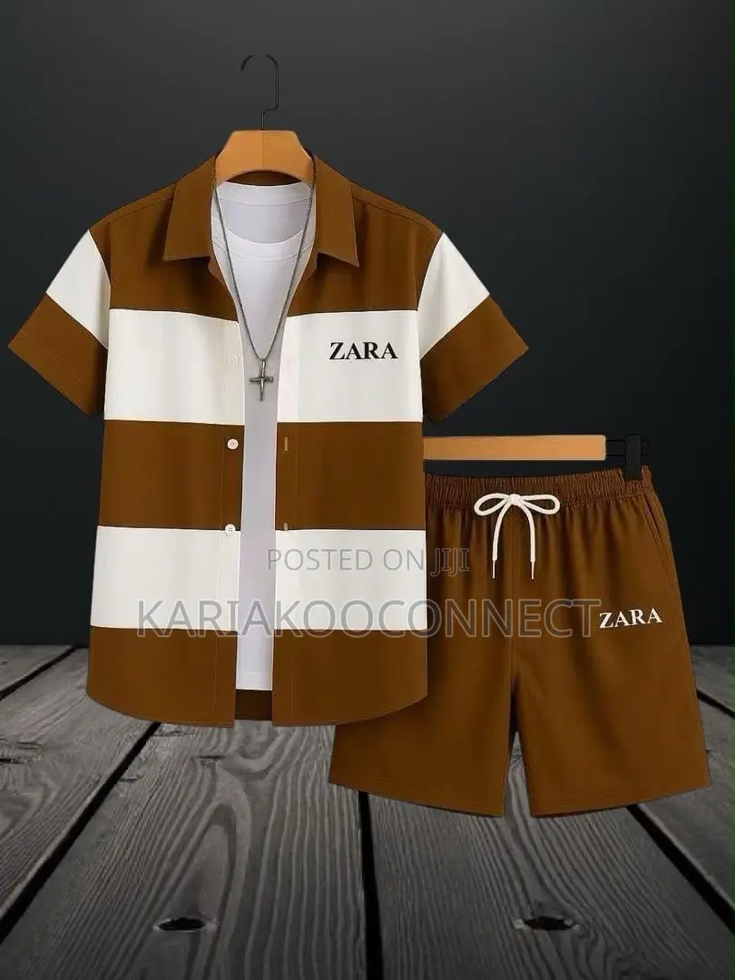 Zara Striped Shirt Shorts Set