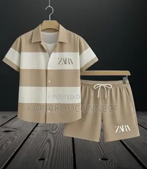Zara Striped Shirt Shorts Set