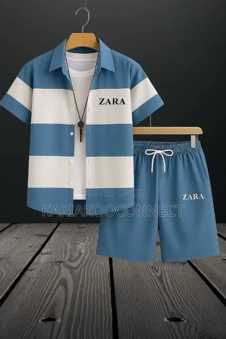 Zara Striped Shirt Shorts Set