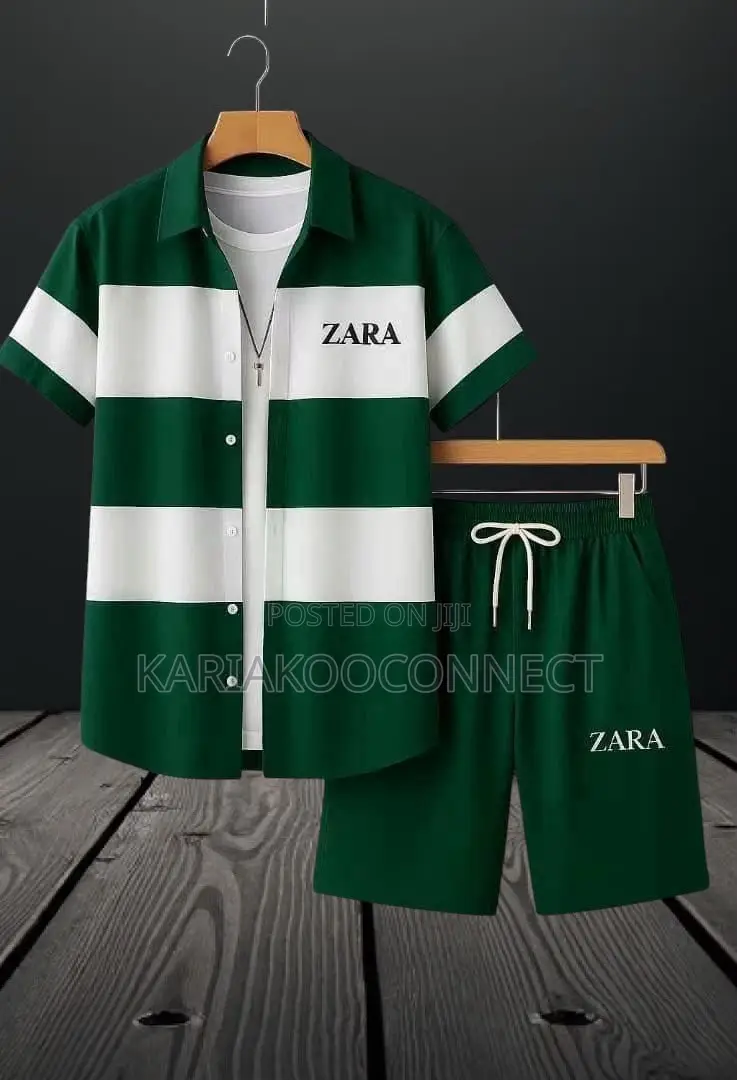 Zara Striped Shirt Shorts Set