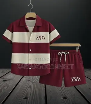Zara Striped Shirt Shorts Set