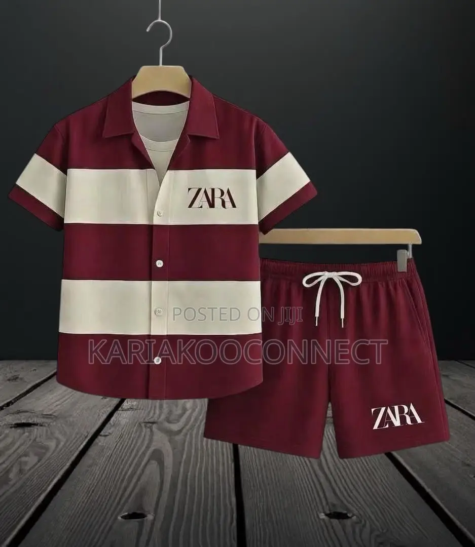 Zara Striped Shirt Shorts Set