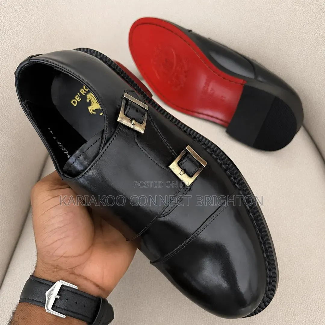 Black Double-Monk Strap Official Shoes
