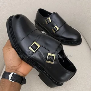 Black Double-Monk Strap Official Shoes