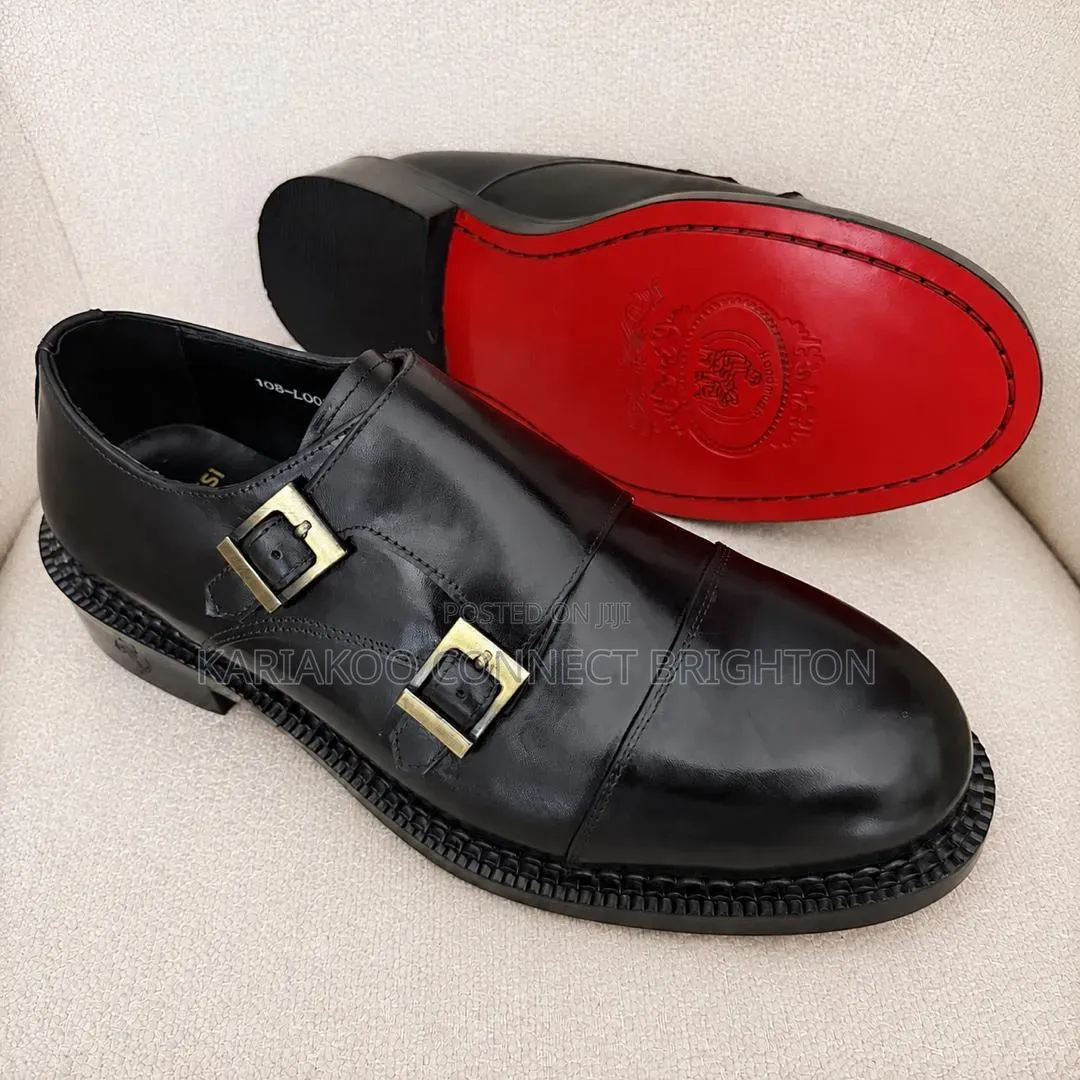 Black Double-Monk Strap Official Shoes