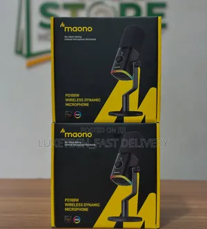 Maono PD100W Wireless Dynamic Microphone – USB, RGB, Streaming, Gaming