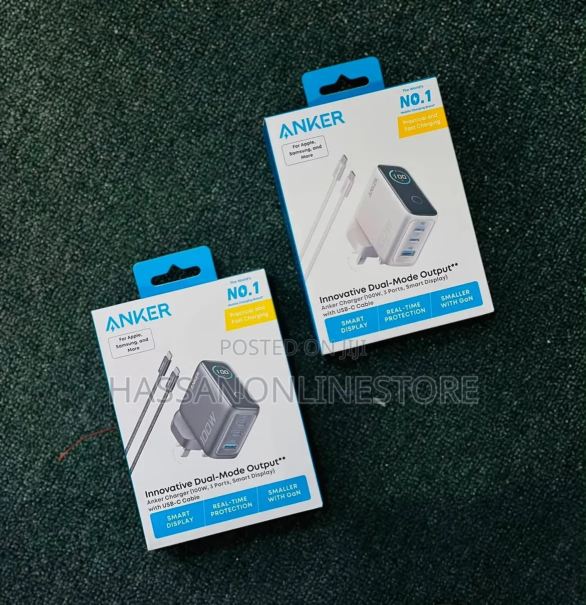 Anker Charger (100W, 3 Ports, Smart Display)