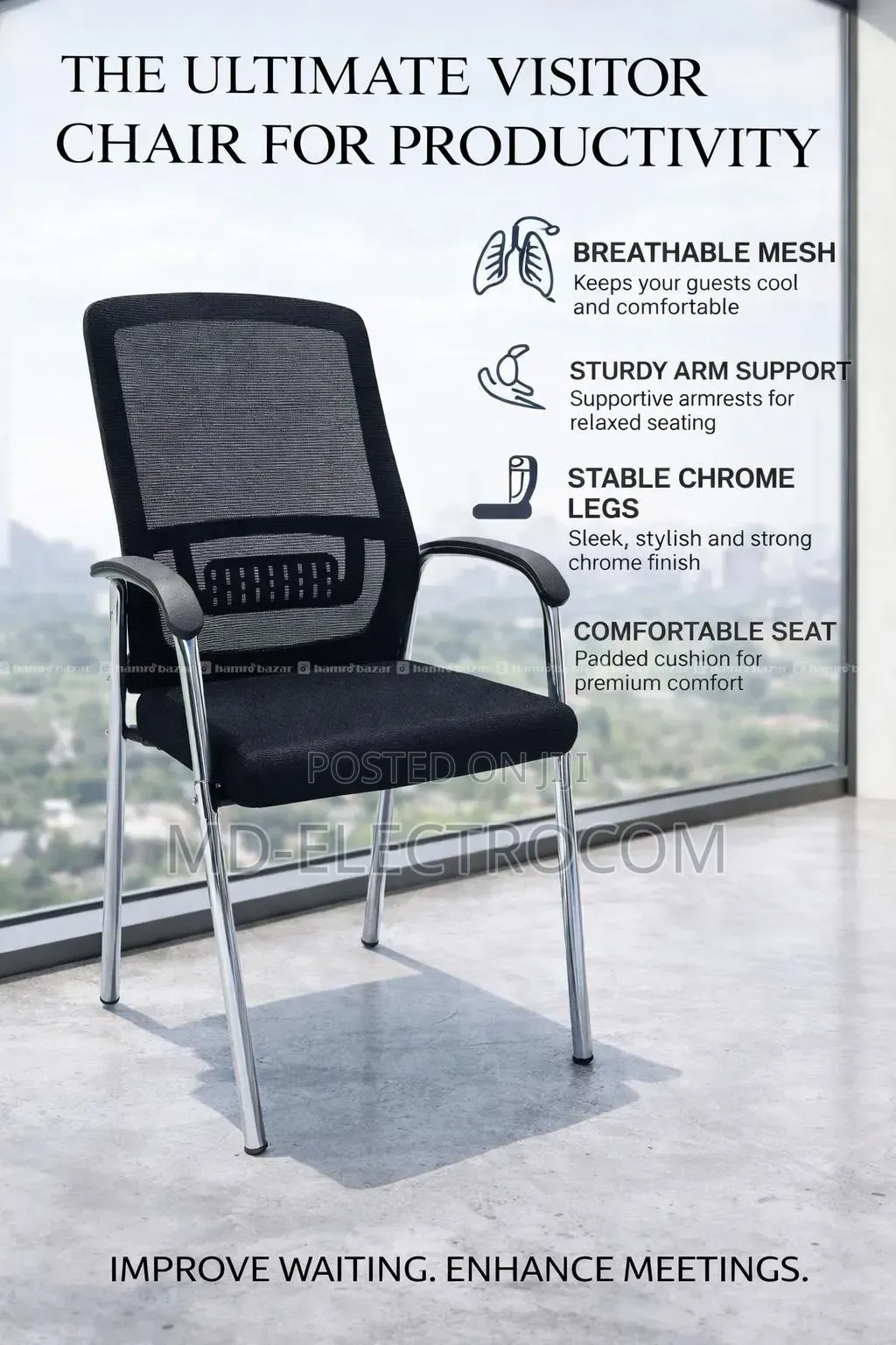 Black Visitor Office Chair.