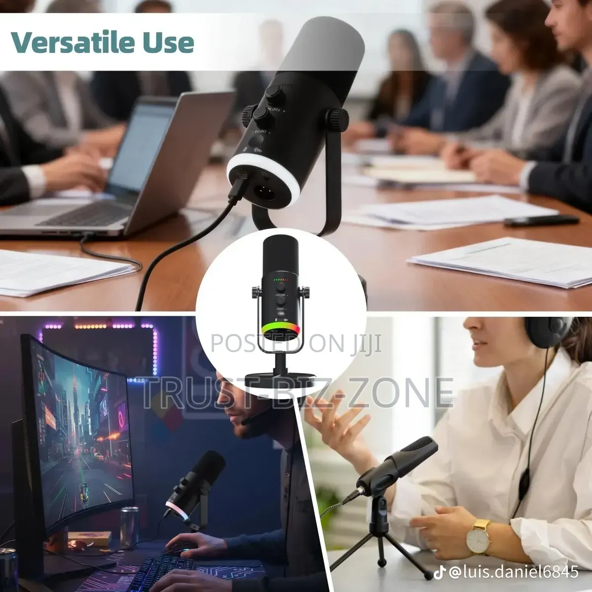 USB RGB Wireless Daynamic Microphone 2IN1