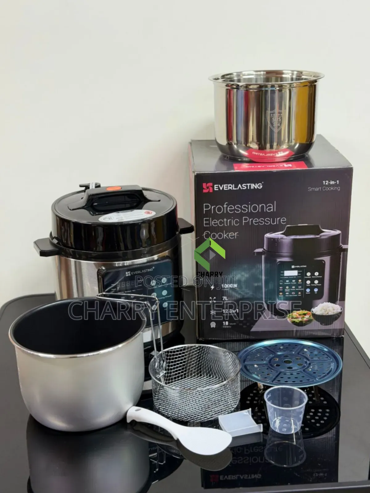 12 in 1 Everlasting Pressure Cooker 7L Sufuria Mbili 1000W