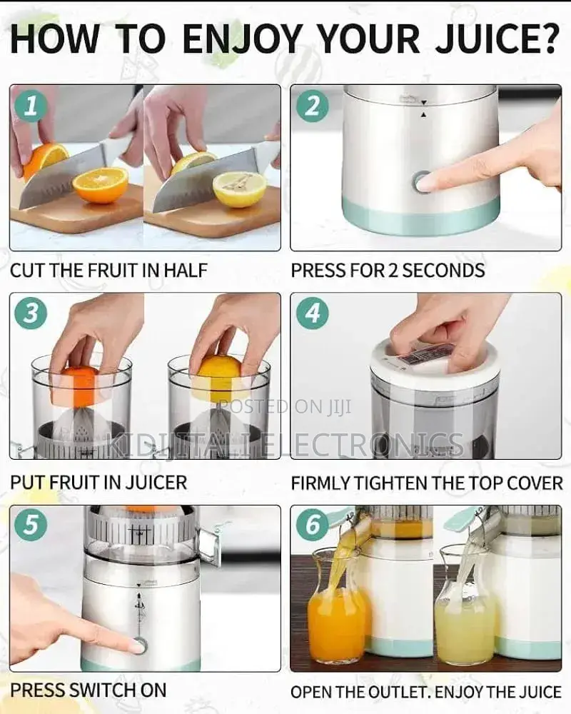Mashine Ya Juisi Ya Umeme Ya Betri / USB Electric Citrus Juicer
