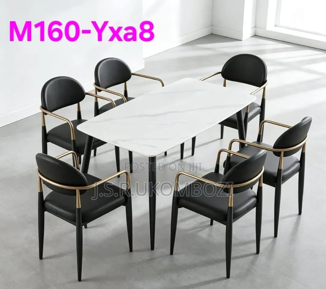 Modern Dinning Table Full Set 6 Chair