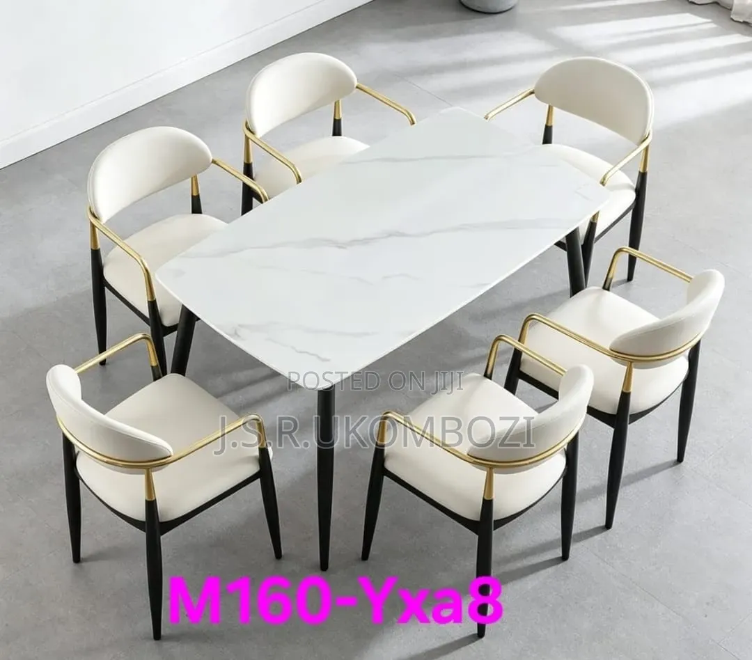 Modern Dinning Table Full Set 6 Chair