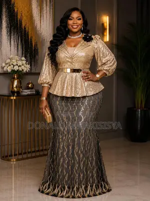 Luxury Sequin Peplum Skirt Set - Turkey