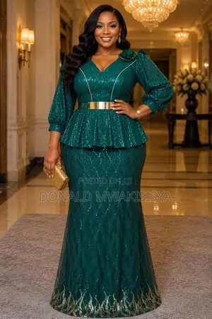 Luxury Sequin Peplum Skirt Set - Turkey