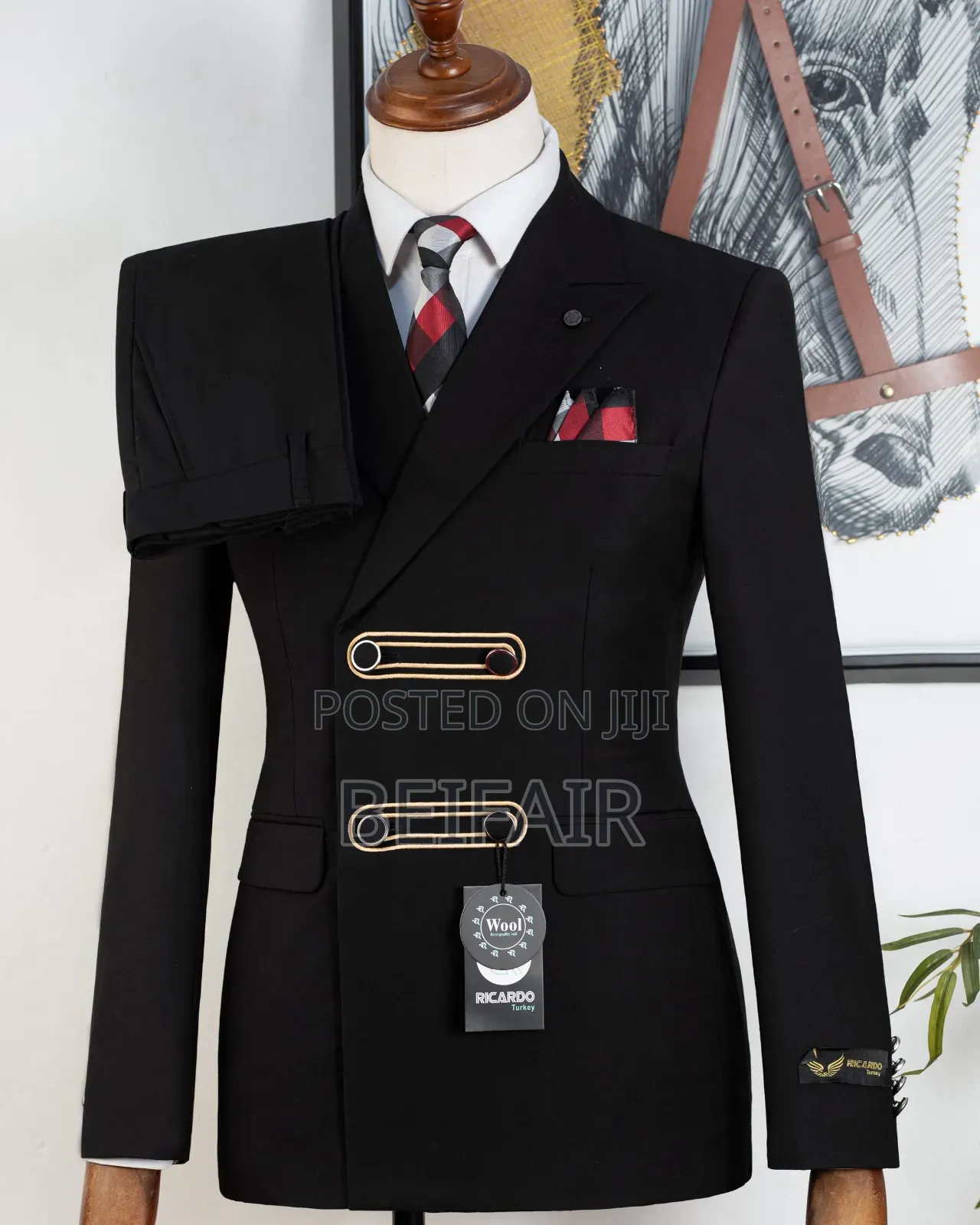 New Stylish Black Suit | Gold Buttons