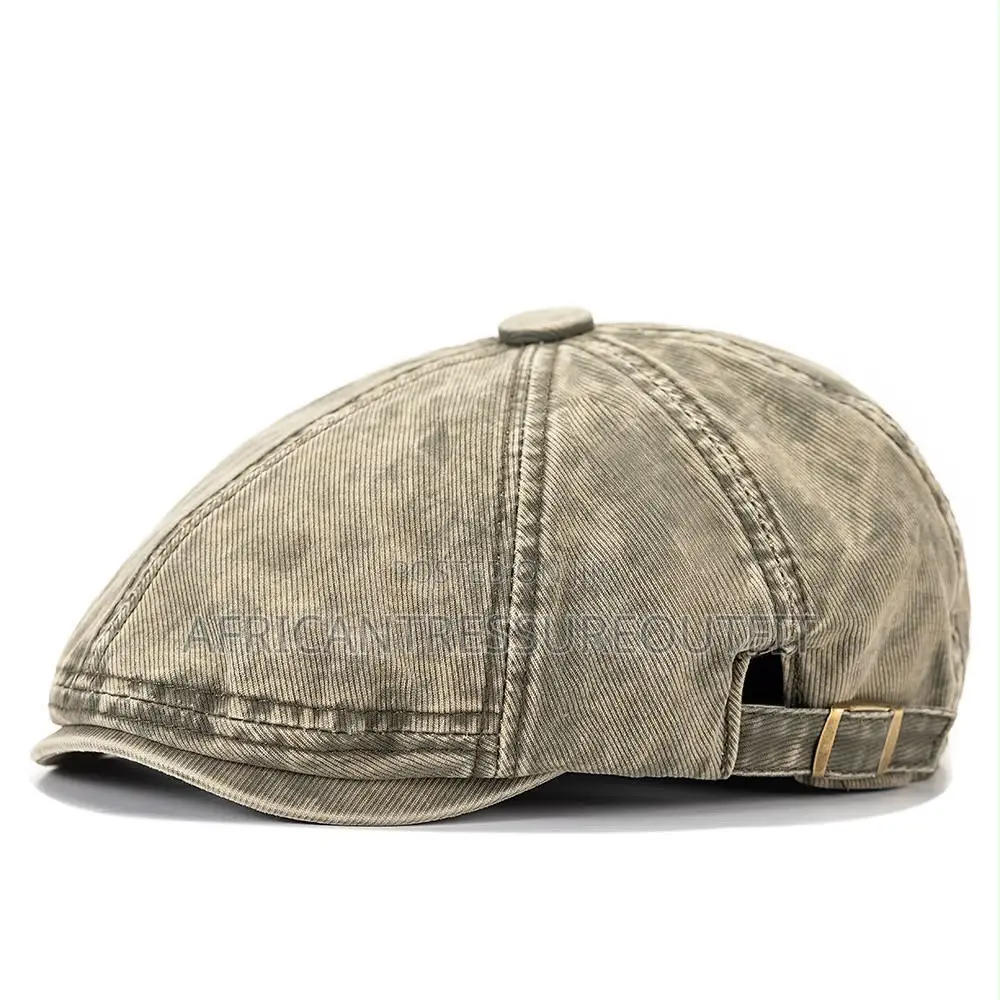 NEWBOY FLAT CAPS FEATURING AN 8-Panel Design and Adjustable Side Strap