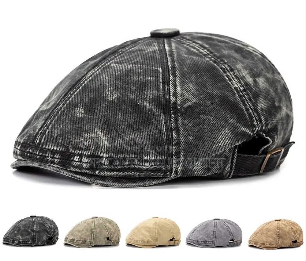 NEWBOY FLAT CAPS FEATURING AN 8-Panel Design and Adjustable Side Strap