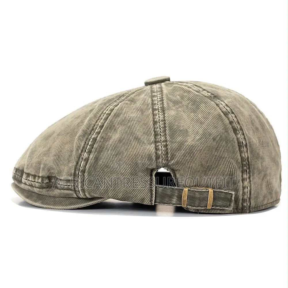 NEWBOY FLAT CAPS FEATURING AN 8-Panel Design and Adjustable Side Strap