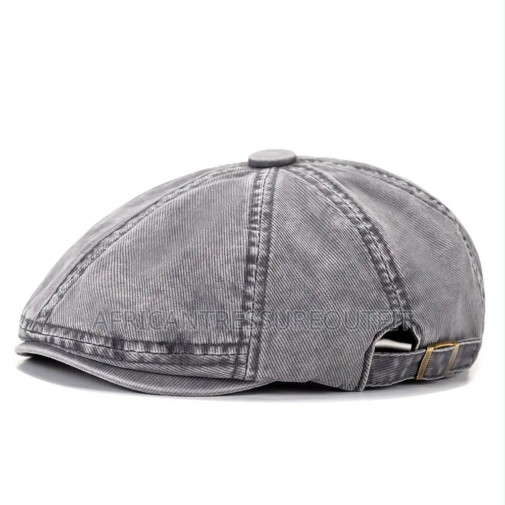 NEWBOY FLAT CAPS FEATURING AN 8-Panel Design and Adjustable Side Strap