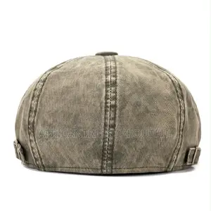 NEWBOY FLAT CAPS FEATURING AN 8-Panel Design and Adjustable Side Strap