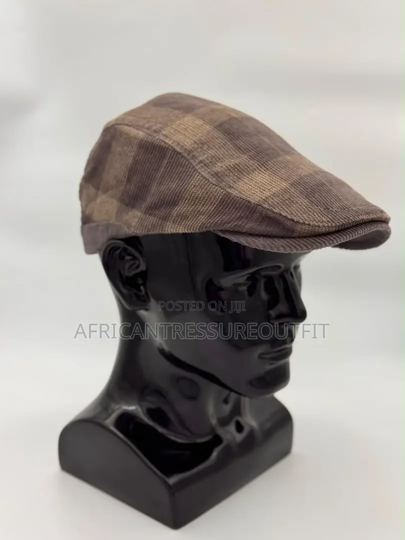 Corduroy Flat Caps Featuring a Classic Checkered Pattern