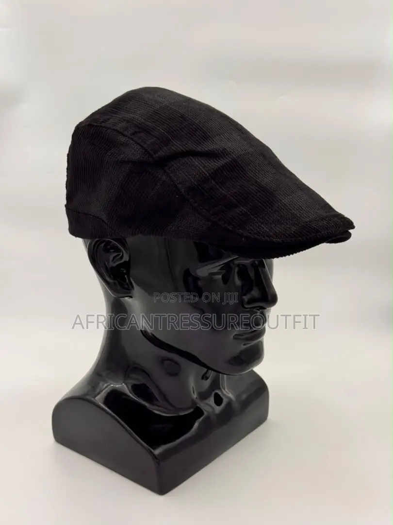Corduroy Flat Caps Featuring a Classic Checkered Pattern