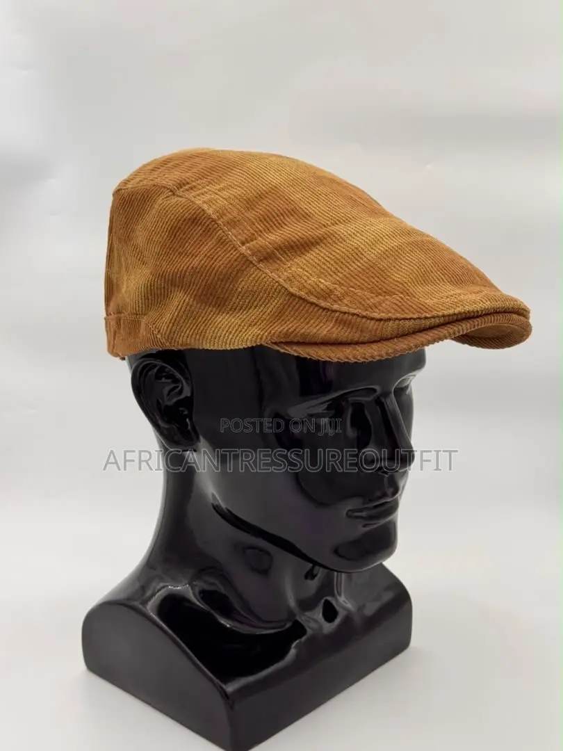 Corduroy Flat Caps Featuring a Classic Checkered Pattern