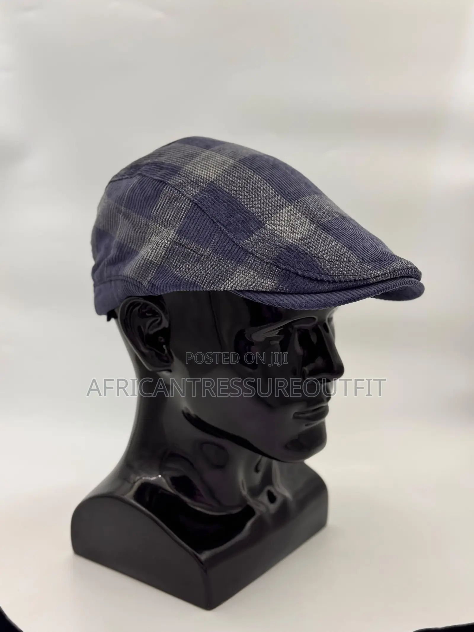 Corduroy Flat Caps Featuring a Classic Checkered Pattern