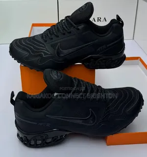 Black and Metallic Red Air Sneakers