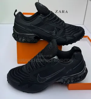 Black and Metallic Red Air Sneakers