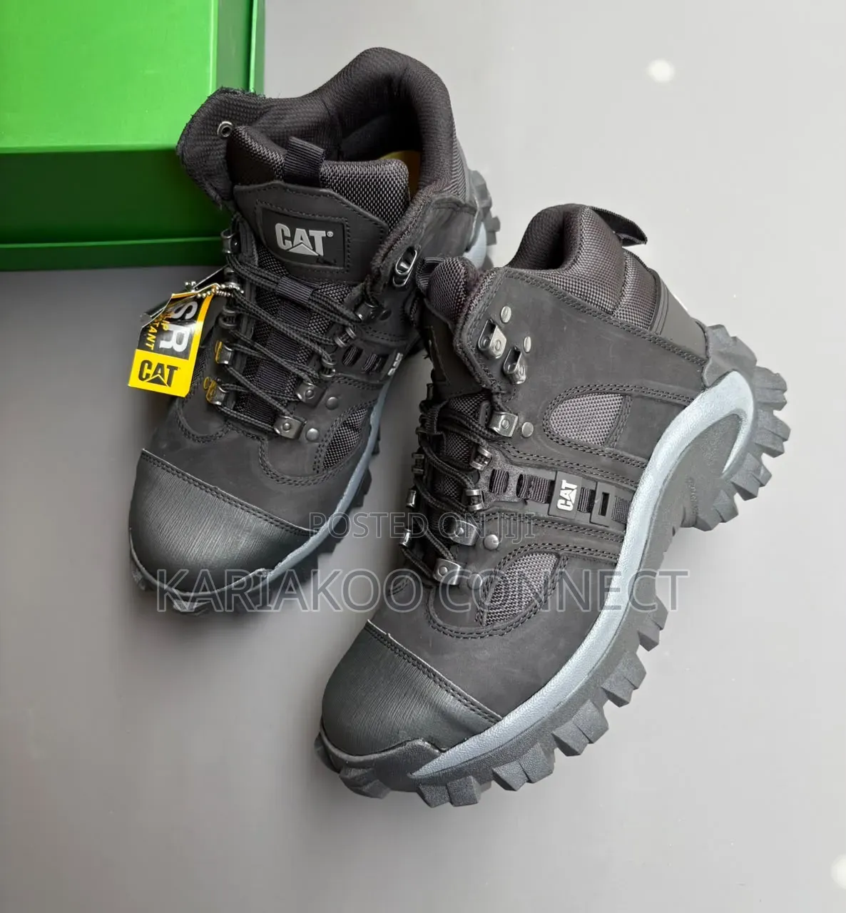 Black Cat Boot Yenye Chuma Mbele