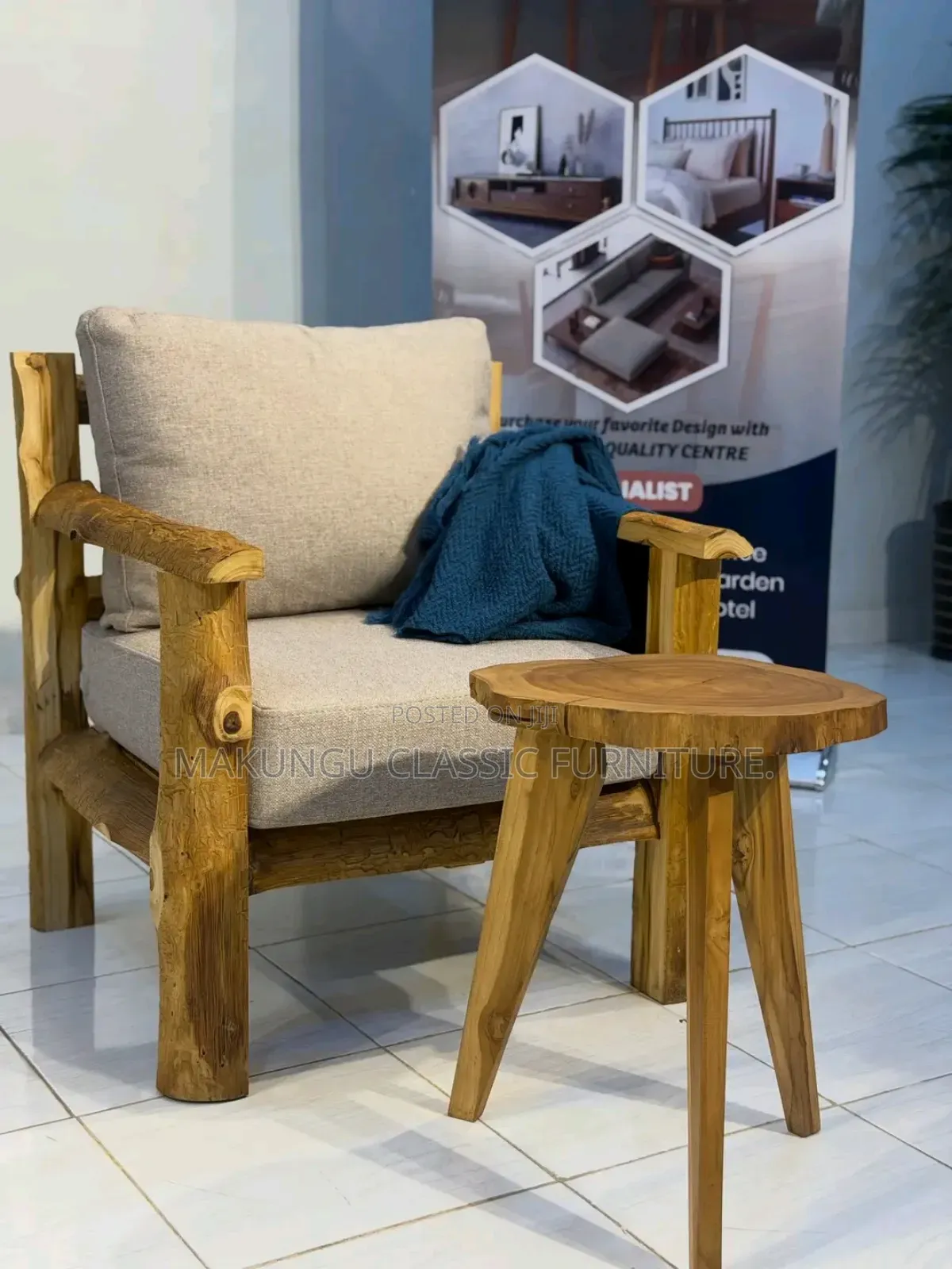 Modern Armchair Na Mbao Ngumu Ni Classic Sana