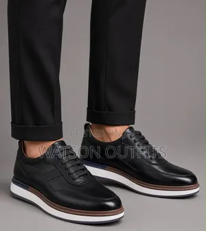 Men's Leather Shoes Doubly Coloured Brown and Black Anax Brand