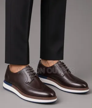 Men's Leather Shoes Doubly Coloured Brown and Black Anax Brand