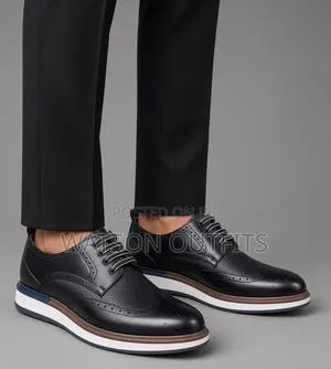 Men's Leather Shoes Doubly Coloured Brown and Black Anax Brand