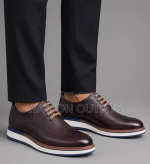 Men's Leather Shoes Doubly Coloured Brown and Black Anax Brand