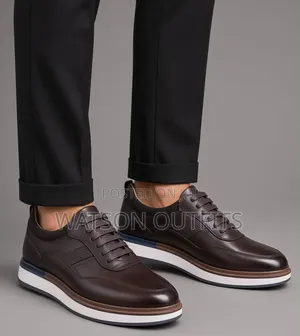 Men's Leather Shoes Doubly Coloured Brown and Black Anax Brand